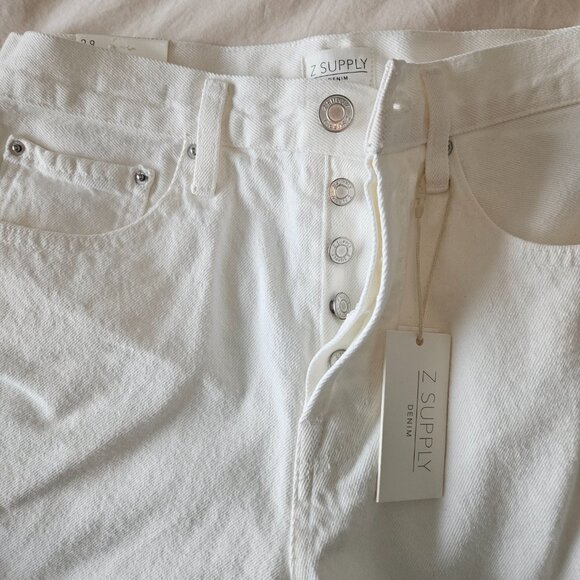 NWT Z Supply Denim Jean White shorts size Small - Picture 2 of 3